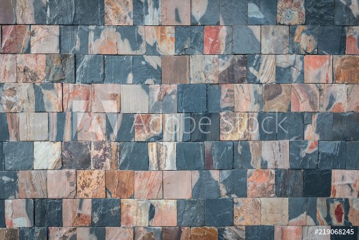 Picture of Elegant stone wall from small square parts